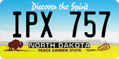 ND license plate IPX757