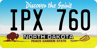 ND license plate IPX760