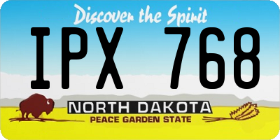 ND license plate IPX768