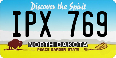 ND license plate IPX769