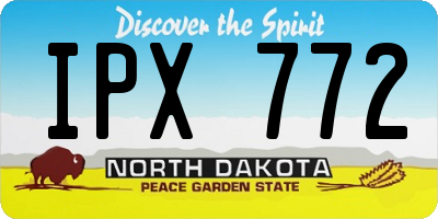 ND license plate IPX772