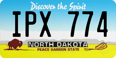 ND license plate IPX774