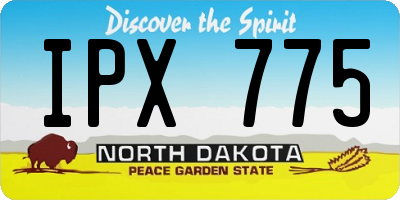 ND license plate IPX775