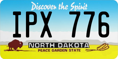 ND license plate IPX776