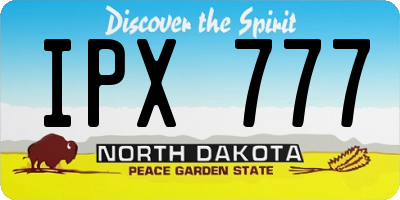 ND license plate IPX777