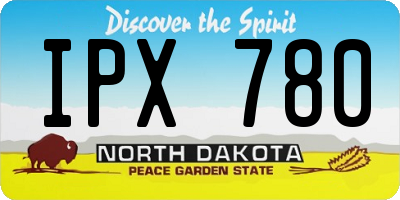 ND license plate IPX780