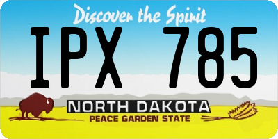 ND license plate IPX785