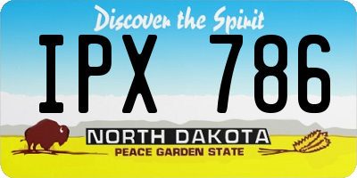 ND license plate IPX786