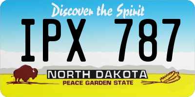 ND license plate IPX787