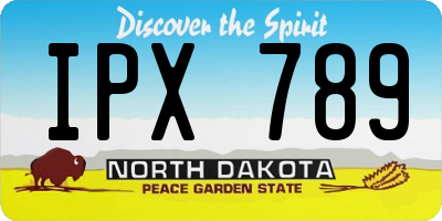 ND license plate IPX789