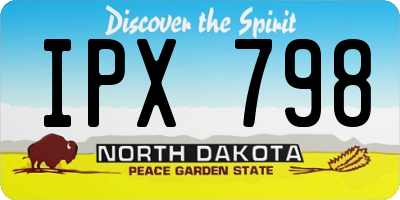 ND license plate IPX798