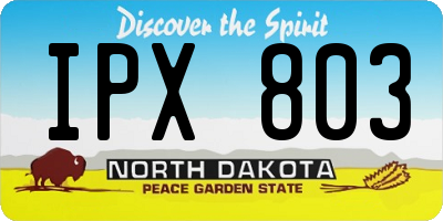 ND license plate IPX803