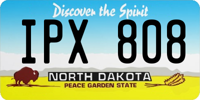 ND license plate IPX808