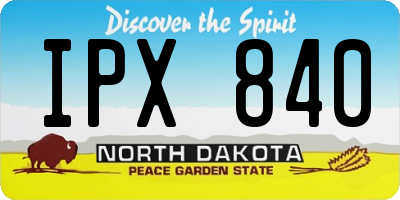 ND license plate IPX840