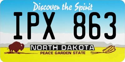 ND license plate IPX863