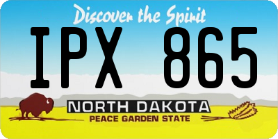 ND license plate IPX865