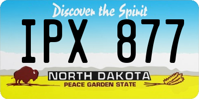ND license plate IPX877