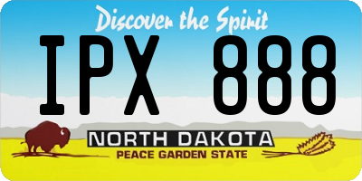 ND license plate IPX888