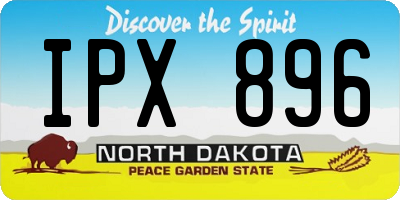 ND license plate IPX896