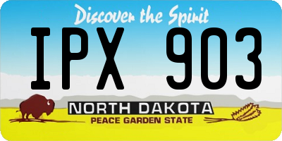 ND license plate IPX903