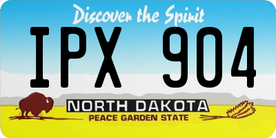 ND license plate IPX904