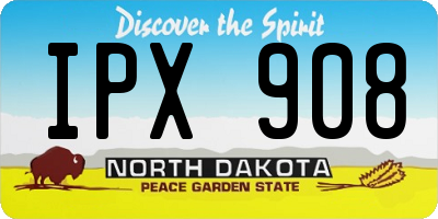 ND license plate IPX908