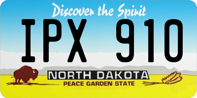 ND license plate IPX910