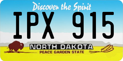 ND license plate IPX915