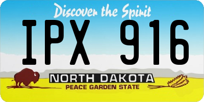 ND license plate IPX916