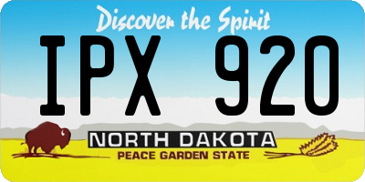 ND license plate IPX920