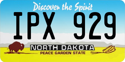 ND license plate IPX929