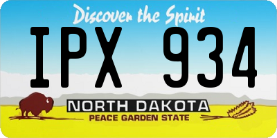 ND license plate IPX934