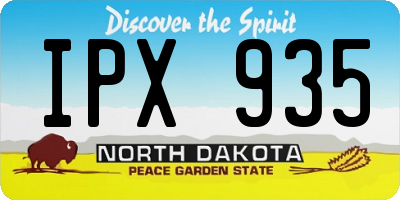 ND license plate IPX935