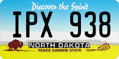ND license plate IPX938