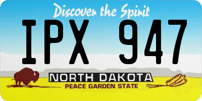 ND license plate IPX947
