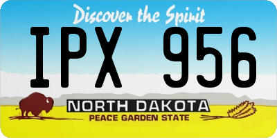ND license plate IPX956