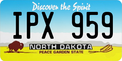 ND license plate IPX959