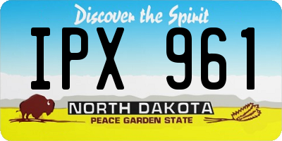 ND license plate IPX961