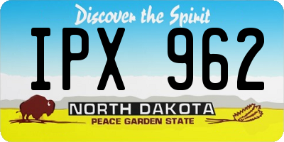ND license plate IPX962