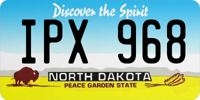 ND license plate IPX968