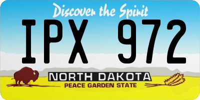 ND license plate IPX972