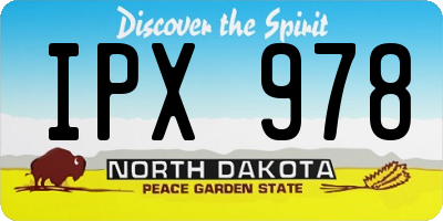 ND license plate IPX978