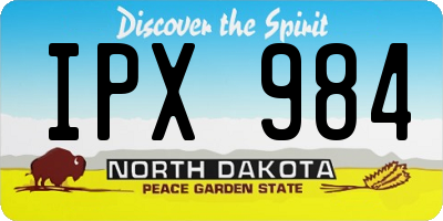 ND license plate IPX984