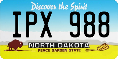 ND license plate IPX988