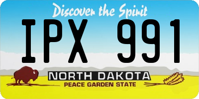 ND license plate IPX991