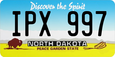 ND license plate IPX997