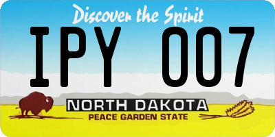 ND license plate IPY007