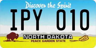 ND license plate IPY010