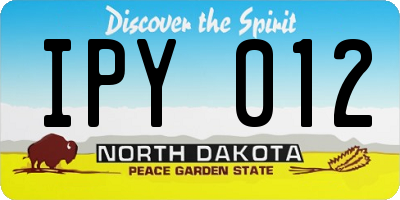 ND license plate IPY012