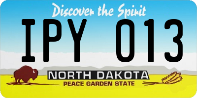 ND license plate IPY013